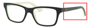 Original Ray-Ban RB1536 Bügel, Farbe 3820 · Schwarz auf weiß/grün
