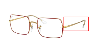 Original Ray-Ban RB1969 Sehbrillen Bügel, Farbe 3106 · Rot auf legend gold