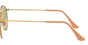 Original Ray-Ban RB3447 Round Metal Bügel, Farbe 9064 · Gold