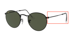 Original Ray-Ban RB3447 Round Metal Bügel, Farbe 9199 · Schwarz