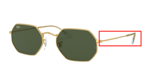 Original Ray-Ban RB3556 Octagonal Bügel, Farbe 9196 · Legend gold