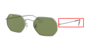 Original Ray-Ban RB3556 Octagonal Bügel, Farbe 9198 · Silber