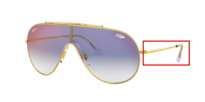 Original Ray-Ban RB3597 Wings Bügel, Farbe 001/X0 · Arista transparent