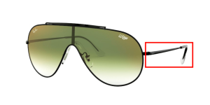 Original Ray-Ban RB3597 Wings Bügel, Farbe 002/W0 · Schwarz