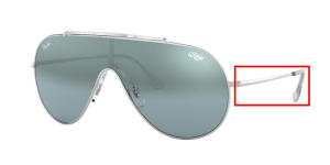 Original Ray-Ban RB3597 Wings Bügel, Farbe 003 · Silber