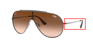 Original Ray-Ban RB3597 Wings Bügel, Farbe 004/13 · Gunmetal
