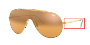 Original Ray-Ban RB3597 Wings Bügel, Farbe 9050 · Gold