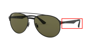 Original Ray-Ban RB3606 Bügel, Farbe 186 · Schwarz/schwarz matt