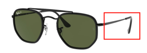 Original Ray-Ban RB3648M The Marshal II Bügel, Farbe 002 · Schwarz