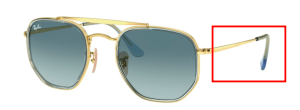 Original Ray-Ban RB3648M The Marshal II Bügel, Farbe 9123 · Arista