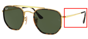 Original Ray-Ban RB3648M The Marshal II Bügel, Farbe 001 · Arista