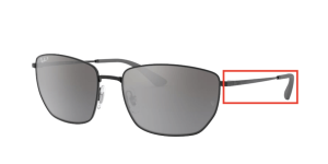 Original Ray-Ban RB3653 Bügel, Farbe 002/82 · Schwarz silber
