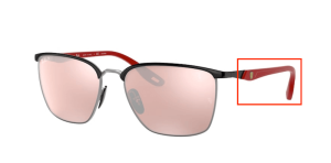 Original Ray-Ban RB3673M Ferrari Bügel, Farbe F060 · Schwarz auf silber