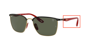 Original Ray-Ban RB3673M Ferrari Bügel, Farbe F061 · Schwarz auf arista