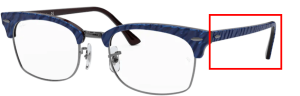 Original Ray-Ban RB3916V Clubmaster Square Bügel, Farbe 8052 · Wrinkled blau auf braun