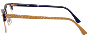 Original Ray-Ban RB3946V Clubmaster Oval Bügel, Farbe 8051 · Wrinkled beige auf blau