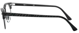 Original Ray-Ban RB3946V Clubmaster Oval Bügel, Farbe 8049 · Wrinkled schwarz auf schwarz