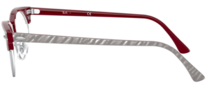 Original Ray-Ban RB3946V Clubmaster Oval Bügel, Farbe 8050 · Wrinkled beige auf bordeaux