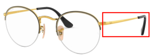 Original Ray-Ban RB3947V Round Gaze Bügel, Farbe 2946 · Schwarz auf arista