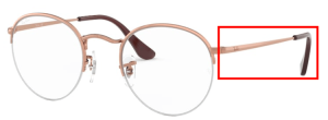 Original Ray-Ban RB3947V Round Gaze Bügel, Farbe 2943 · Kupfer