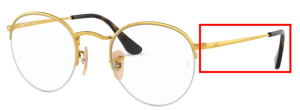 Original Ray-Ban RB3947V Round Gaze Bügel, Farbe 2500 · Arista
