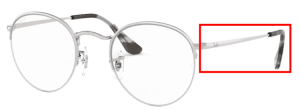 Original Ray-Ban RB3947V Round Gaze Bügel, Farbe 2501 · Silber
