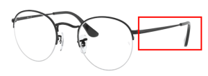 Original Ray-Ban RB3947V Round Gaze Bügel, Farbe 2503 · Schwarz matt