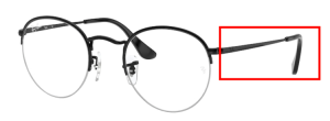 Original Ray-Ban RB3947V Round Gaze Bügel, Farbe 2509 · Schwarz