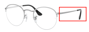 Original Ray-Ban RB3947V Round Gaze Bügel, Farbe 2538 · Silber matt