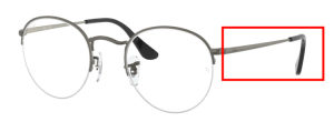 Original Ray-Ban RB3947V Round Gaze Bügel, Farbe 2620 · Matt gun metal