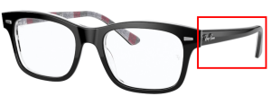 Original Ray-Ban RB5383 Bügel, Farbe 8089 · Schwarz auf chevron grau/burgundy