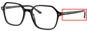 Original Ray-Ban RB5394 John Bügel, Farbe 2000 · Schwarz glänzend