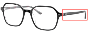 Original Ray-Ban RB5394 John Bügel, Farbe 8089 · Schwarz auf chevron grau/burgundy