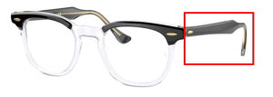 Original Ray-Ban RB5398 Hawkeye Bügel, Farbe 2034 · Oben schwarz auf transparent