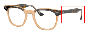 Original Ray-Ban RB5398 Hawkeye Bügel, Farbe 8109 · Havanna auf transparent braun
