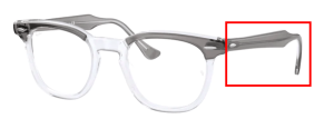 Original Ray-Ban RB5398 Hawkeye Bügel, Farbe 8111 · Grau auf trasparent