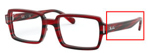 Original Ray-Ban RB5473 Benji Bügel, Farbe 8054 · Gestreift rot