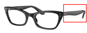 Original Ray-Ban RB5499 Lady Burbank Bügel, Farbe 2000 · Schwarz glänzend