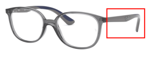 Original Ray-Ban RB1598 Junior Sehbrillen Bügel, Farbe 3830 · Transparent grau