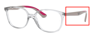 Original Ray-Ban RB1598 Junior Sehbrillen Bügel, Farbe 3832 · Transparent