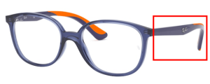 Original Ray-Ban RB1598 Junior Sehbrillen Bügel, Farbe 3775 · Transparent blau