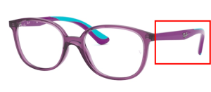 Original Ray-Ban RB1598 Junior Sehbrillen Bügel, Farbe 3776 · Transparent violett