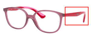 Original Ray-Ban RB1598 Junior Sehbrillen Bügel, Farbe 3777 · Transparent rot