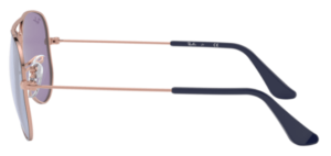 Original Ray-Ban RB9506S Junior JUNIOR AVIATOR Bügel, Farbe 264 · Blau auf kupfer