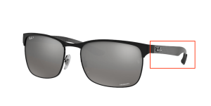 Original Ray-Ban RB8319CH Bügel, Farbe 186 · Schwarz/schwarz matt