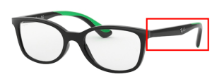 Original Ray-Ban RB1586 Junior Bügel, Farbe 3773 · Schwarz