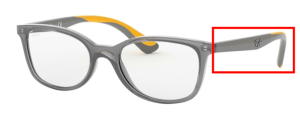 Original Ray-Ban RB1586 Junior Bügel, Farbe 3774 · Transparent grau