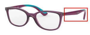 Original Ray-Ban RB1586 Junior Bügel, Farbe 3776 · Transparent violett