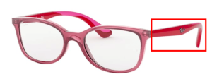 Original Ray-Ban RB1586 Junior Bügel, Farbe 3777 · Transparent rot