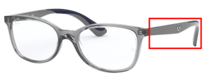 Original Ray-Ban RB1586 Junior Bügel, Farbe 3830 · Transparent grau